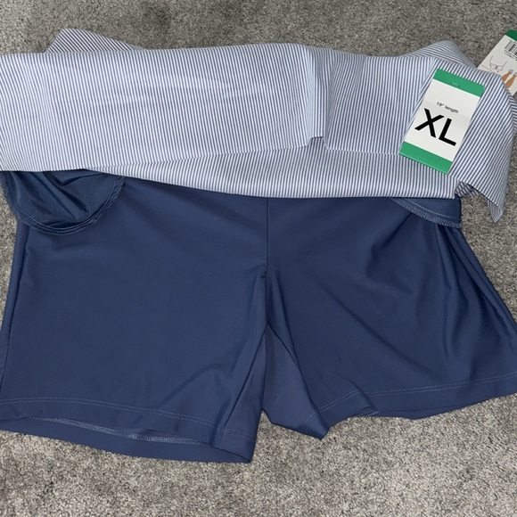 S.C.& CO. Blue /White Striped Tummy Control Skort Size XL - Picture 6 of 6